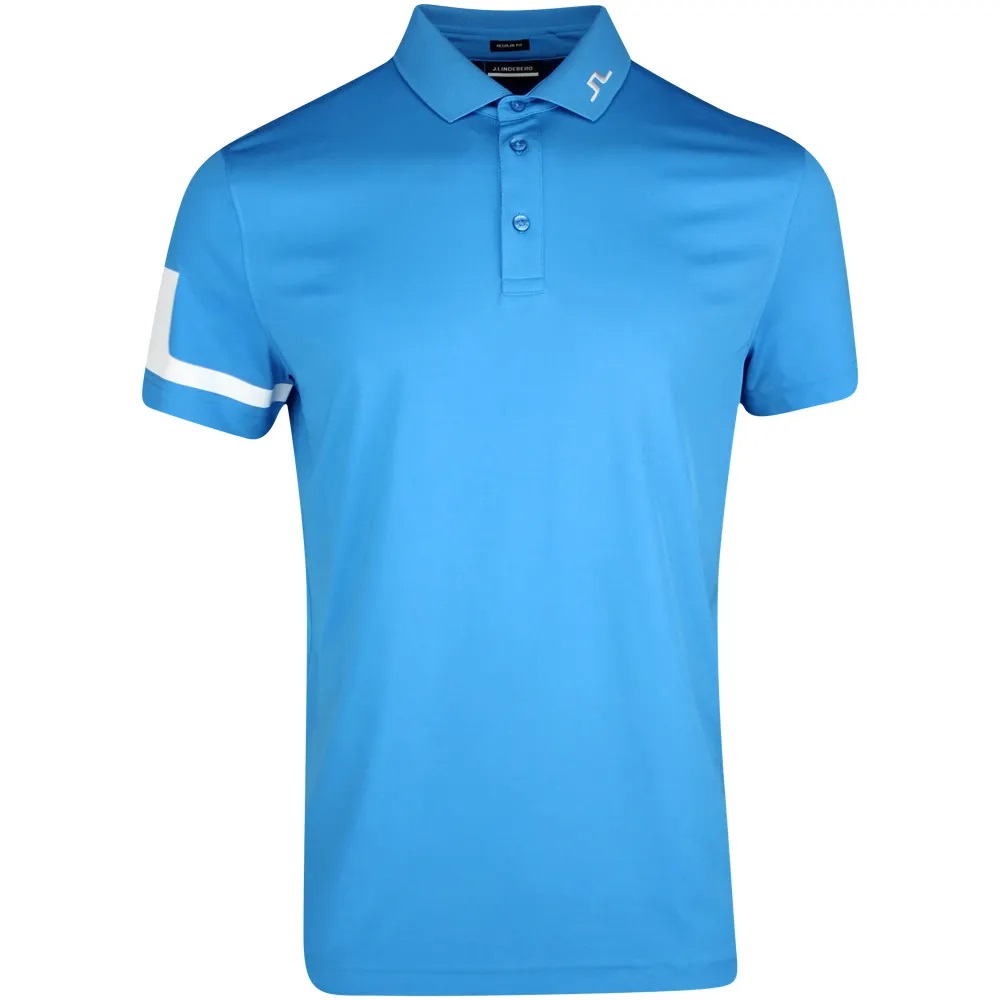 J Lindeberg Heath Regular Fit Golf Polo Dresden Blue | Golfellas Indonesia